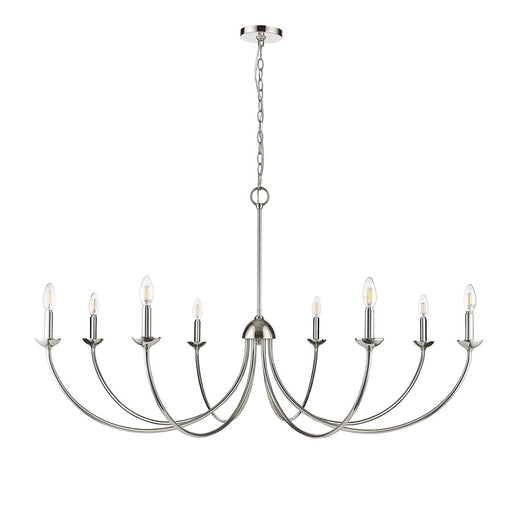 Millennium Lighting Huxley 8Lt Chandelier, Polished Nickel - 12408-PN