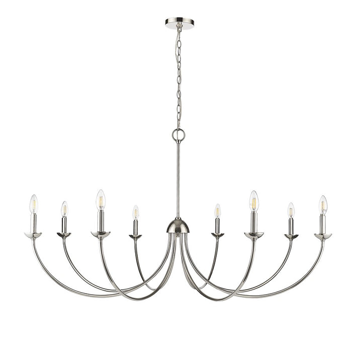 Millennium Lighting Huxley 8Lt Chandelier, Polished Nickel - 12408-PN