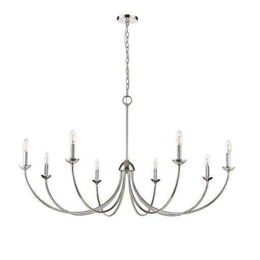 Millennium Lighting Huxley 8Lt Chandelier, Polished Nickel