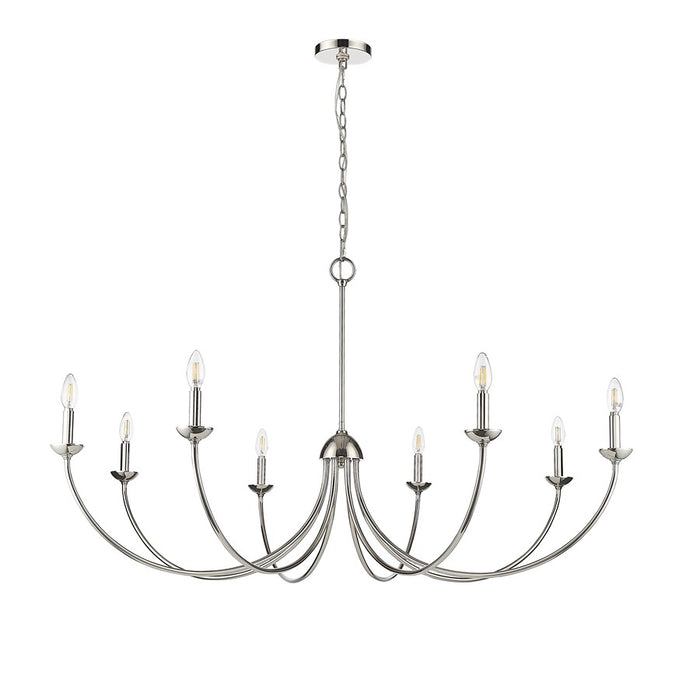 Millennium Lighting Huxley 8Lt Chandelier, Polished Nickel