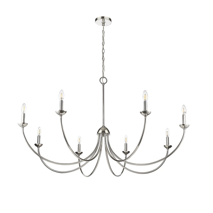 Millennium Lighting Huxley 8Lt Chandelier, Polished Nickel