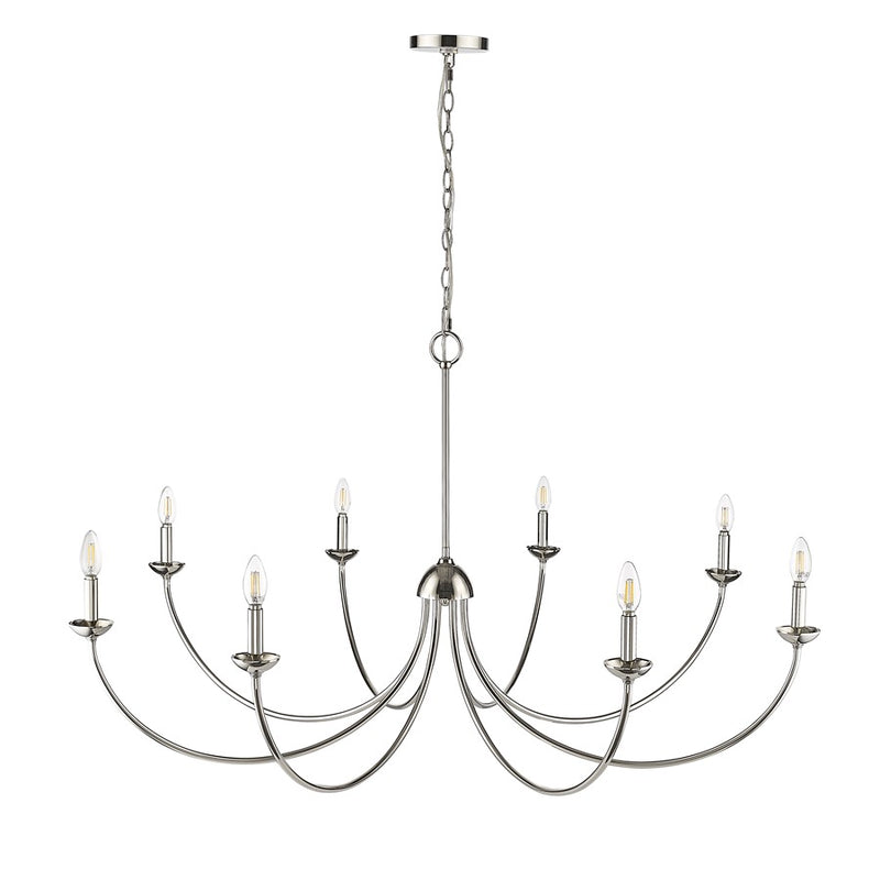 Millennium Lighting Huxley 8Lt Chandelier, Polished Nickel