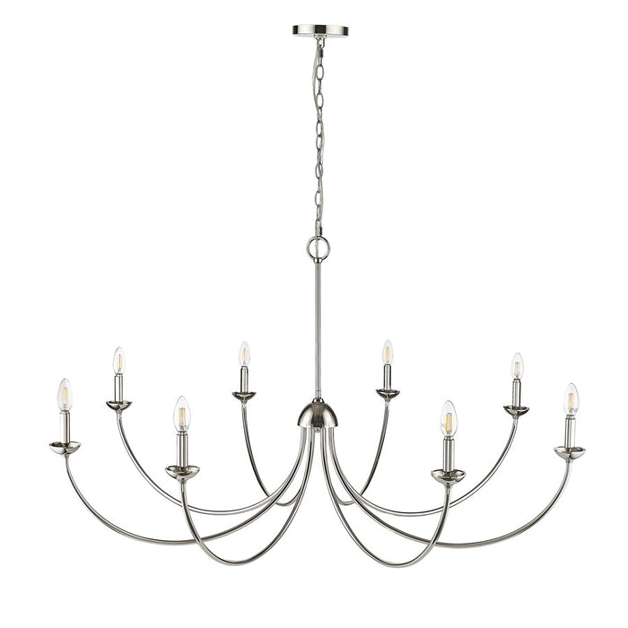 Millennium Lighting Huxley 8Lt Chandelier, Polished Nickel