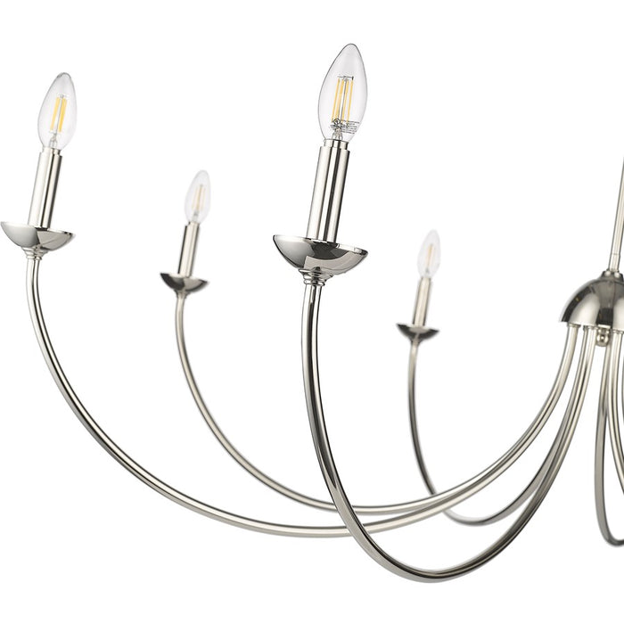 Millennium Lighting Huxley 8Lt Chandelier, Polished Nickel