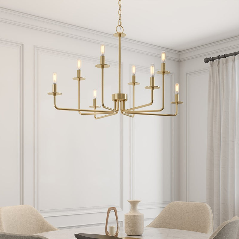 Millennium Lighting Marceline 8Lt Chandelier, Modern Gold