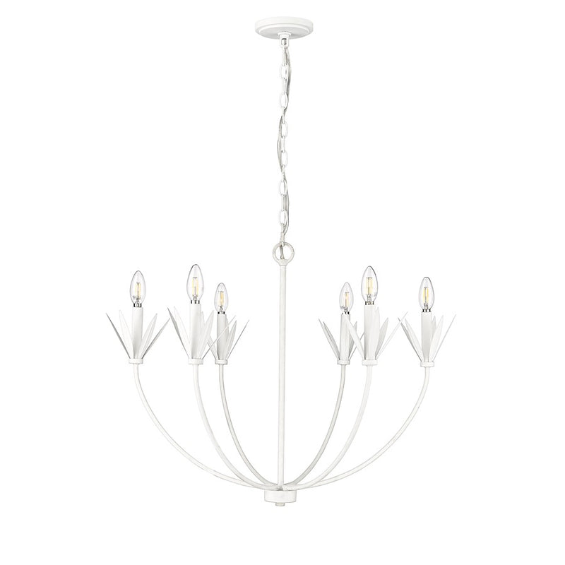 Millennium Lighting Primrose 6Lt Chandelier, Textured White - 12706-TWH