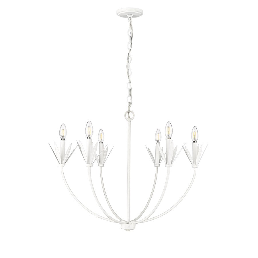 Millennium Lighting Primrose 6Lt Chandelier, Textured White - 12706-TWH