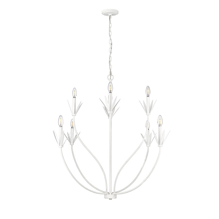 Millennium Lighting Primrose 8Lt Chandelier, Textured White - 12708-TWH