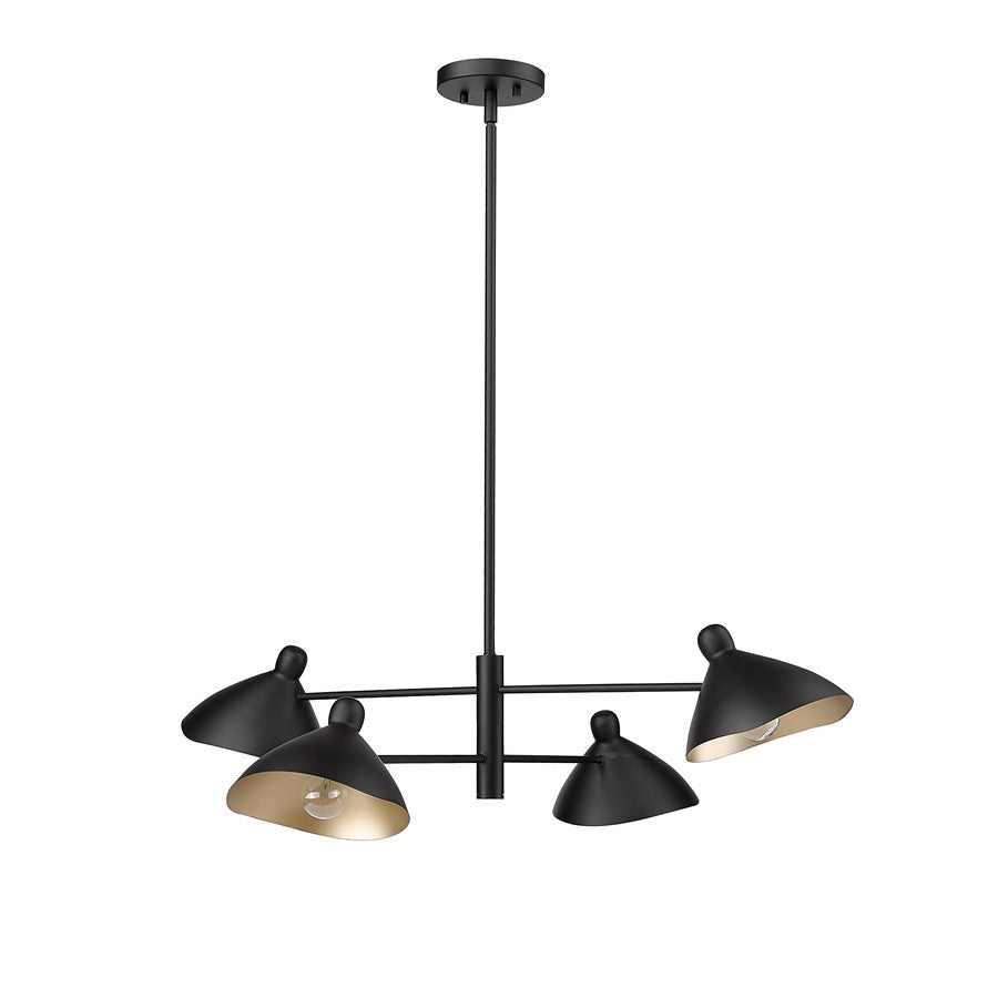 Millennium Lighting Warhol 4Lt Chandelier, Black - 12804-MB