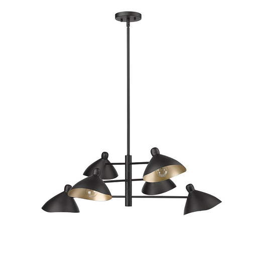Millennium Lighting Warhol 6Lt Chandelier, Black/Black - 12806-MB