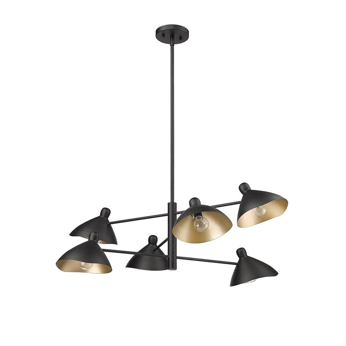 Millennium Lighting Warhol 6Lt Chandelier, Black/Black