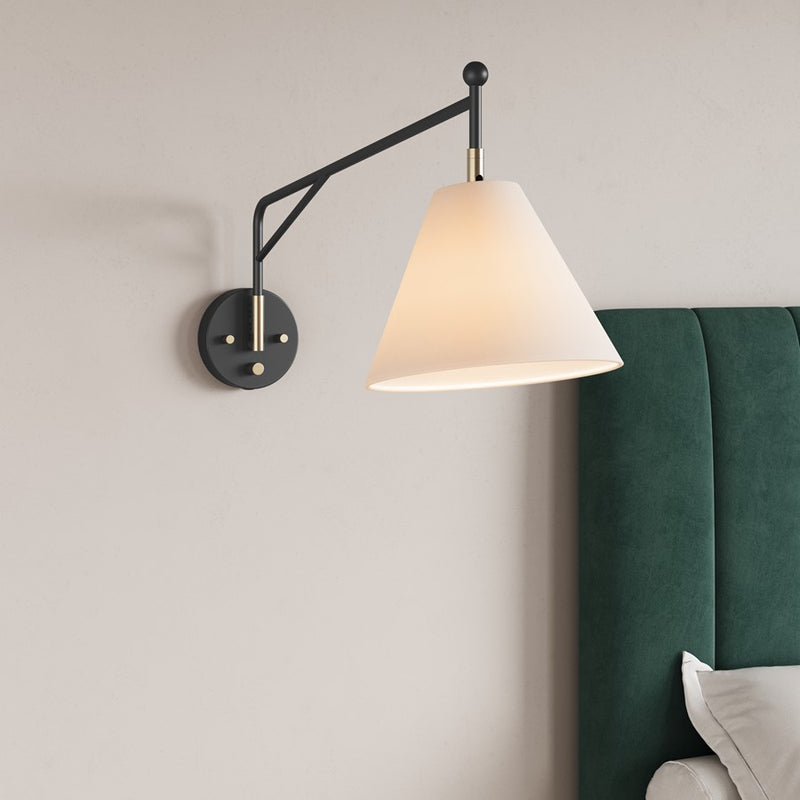 Millennium Lighting Elane 1Lt Swing Arm Sconce, Black/Brass