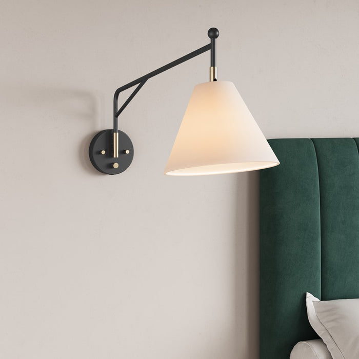 Millennium Lighting Elane 1Lt Swing Arm Sconce, Black/Brass