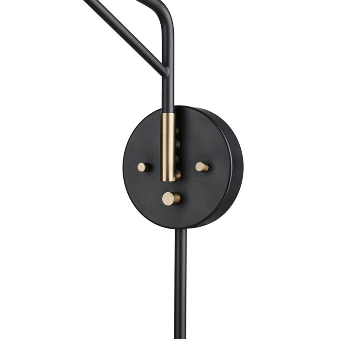 Millennium Lighting Elane 1Lt Swing Arm Sconce, Black/Brass