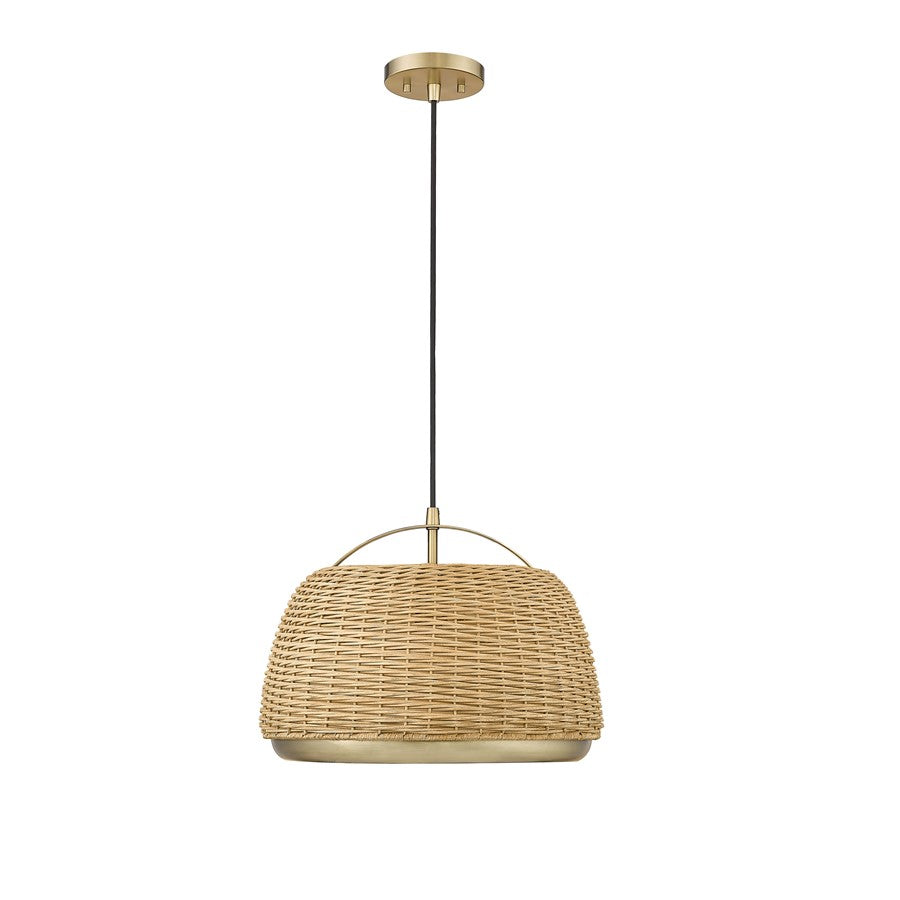 Millennium Lighting 1 Light Pendant, Vintage Brass - 13201-VB