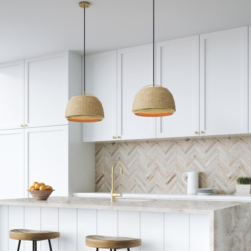 Millennium Lighting 1 Light Pendant, Vintage Brass