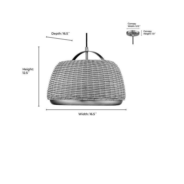 Millennium Lighting 1 Light Pendant, Vintage Brass