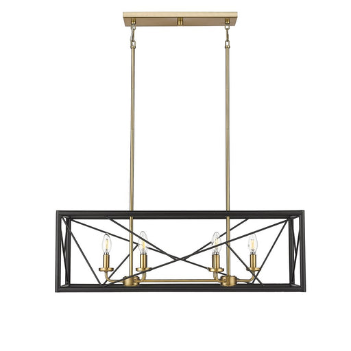 Millennium Lighting Surrey 6Lt 34" Chandelier, Black/Vintage Brass - 13306-MB-VB