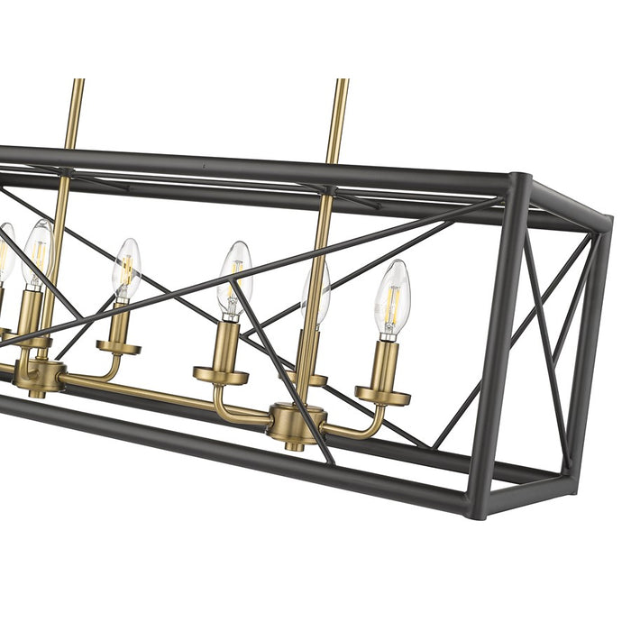 Millennium Lighting Surrey 6Lt 34" Chandelier, Black/Vintage Brass