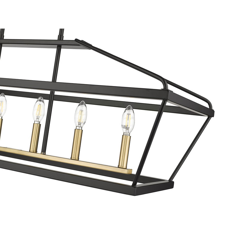 Millennium Lighting Surrey 6Lt 42" Chandelier, Black/Vintage Brass