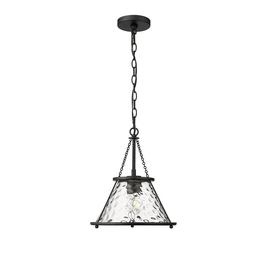 Millennium Lighting Javis 1 Light Pendant, Matte Black/Clear - 13501-MB