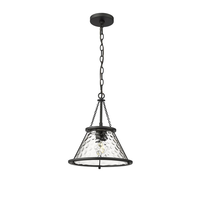 Millennium Lighting Javis 1 Light Pendant, Matte Black/Clear