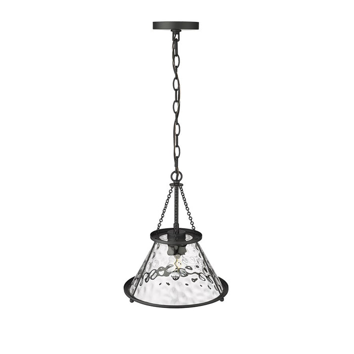 Millennium Lighting Javis 1 Light Pendant, Matte Black/Clear