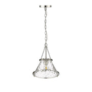 Millennium Lighting Javis 1Lt Pendant, Polished Nickel/Clear - 13501-PN