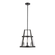 Millennium Lighting Edelweiss 4Lt Pendant, Black/Clear - 13604-MB