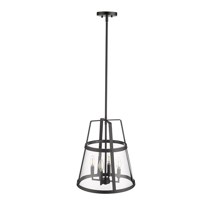 Millennium Lighting Edelweiss 4Lt Pendant, Black/Clear