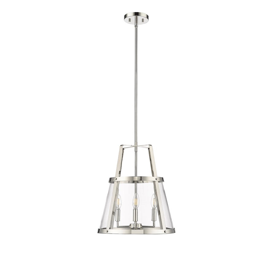Millennium Lighting Edelweiss 4Lt Pendant, Nickel/Clear - 13604-PN