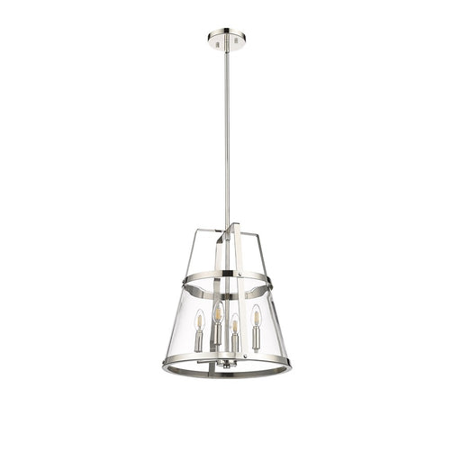 Millennium Lighting Edelweiss 4Lt Pendant, Nickel/Clear
