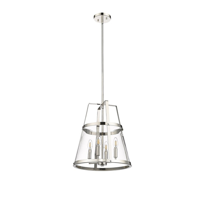 Millennium Lighting Edelweiss 4Lt Pendant, Nickel/Clear