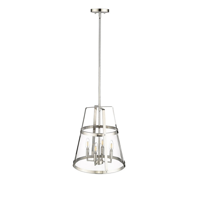 Millennium Lighting Edelweiss 4Lt Pendant, Nickel/Clear