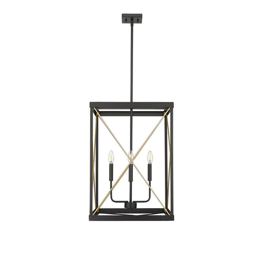 Millennium Lighting Terni 4Lt Pendant, Black/Painted Modern Gold - 13704-MB-PMG