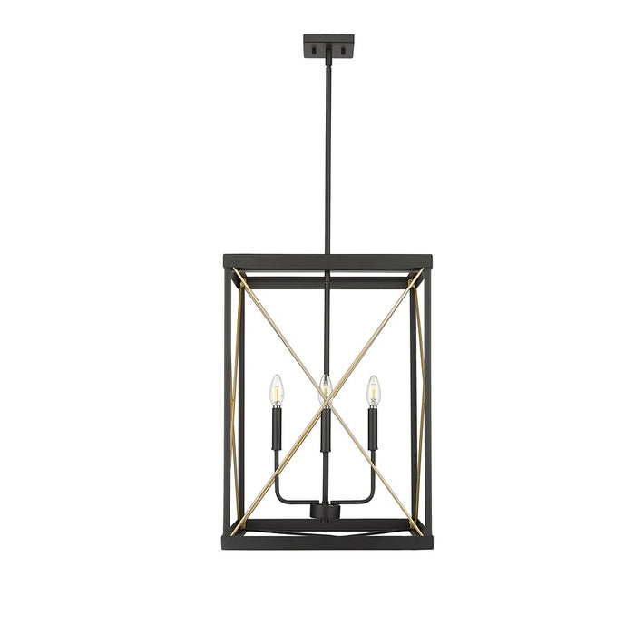 Millennium Lighting Terni 4Lt Pendant, Black/Painted Modern Gold - 13704-MB-PMG