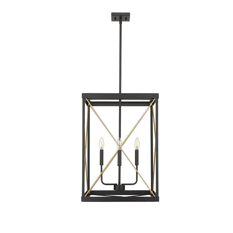 Millennium Lighting Terni 4Lt Pendant, Black/Painted Modern Gold - 13704-MB-PMG