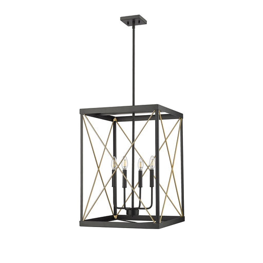 Millennium Lighting Terni 4Lt Pendant, Black/Painted Modern Gold