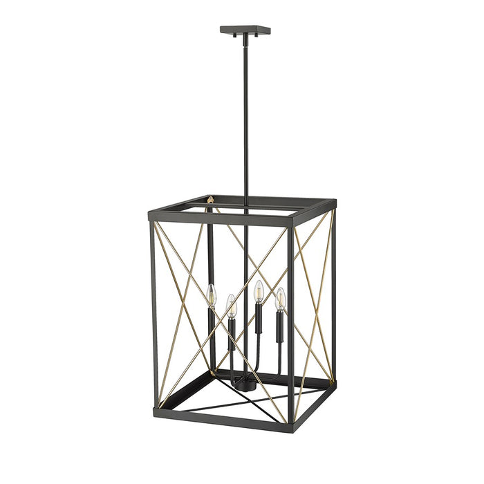 Millennium Lighting Terni 4Lt Pendant, Black/Painted Modern Gold