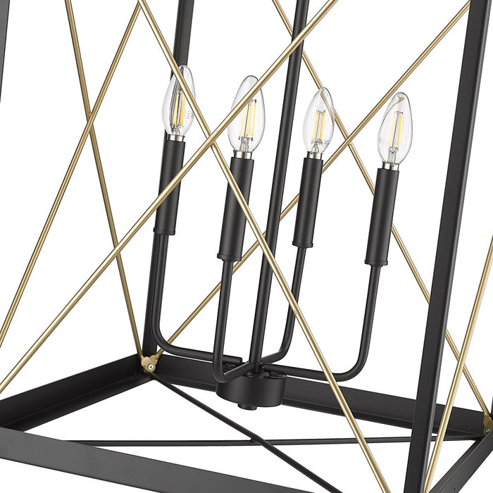 Millennium Lighting Terni 4Lt Pendant, Black/Painted Modern Gold