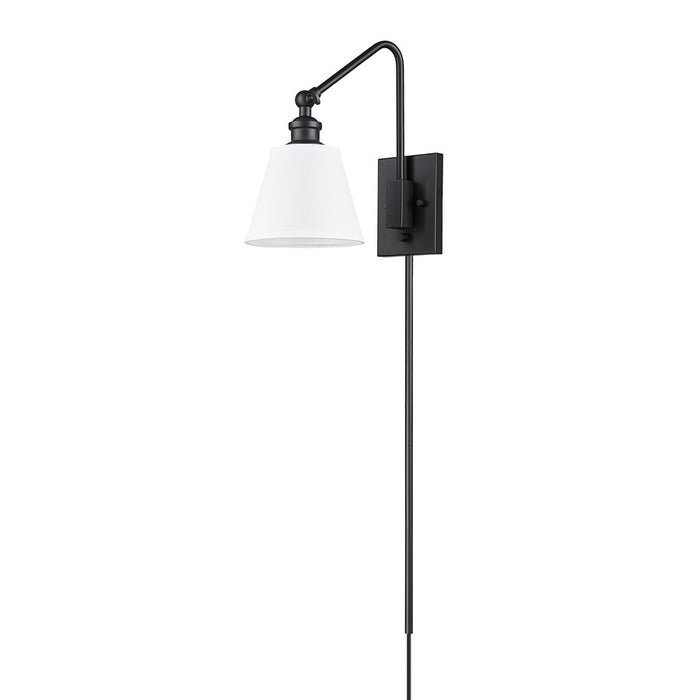 Millennium Lighting Elyon 1Lt Swing Arm Sconce, Black/Black - 14001-MB