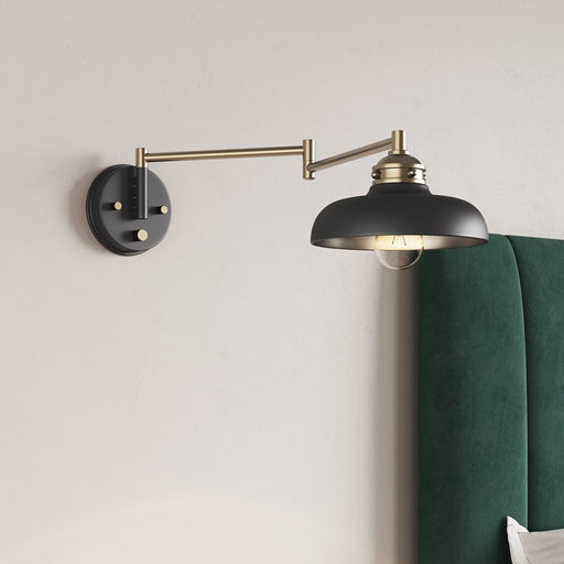 Millennium Lighting Ellison 1Lt Swing Arm Sconce, Black/Brass
