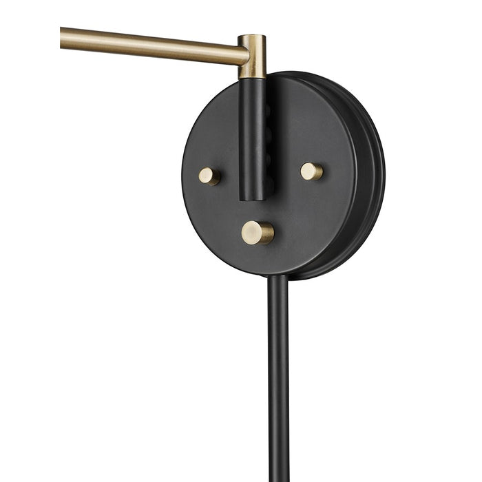 Millennium Lighting Ellison 1Lt Swing Arm Sconce, Black/Brass