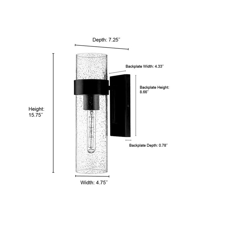 Millennium Lighting 1Lt Wall Sconce, Polished Nickel/Clear
