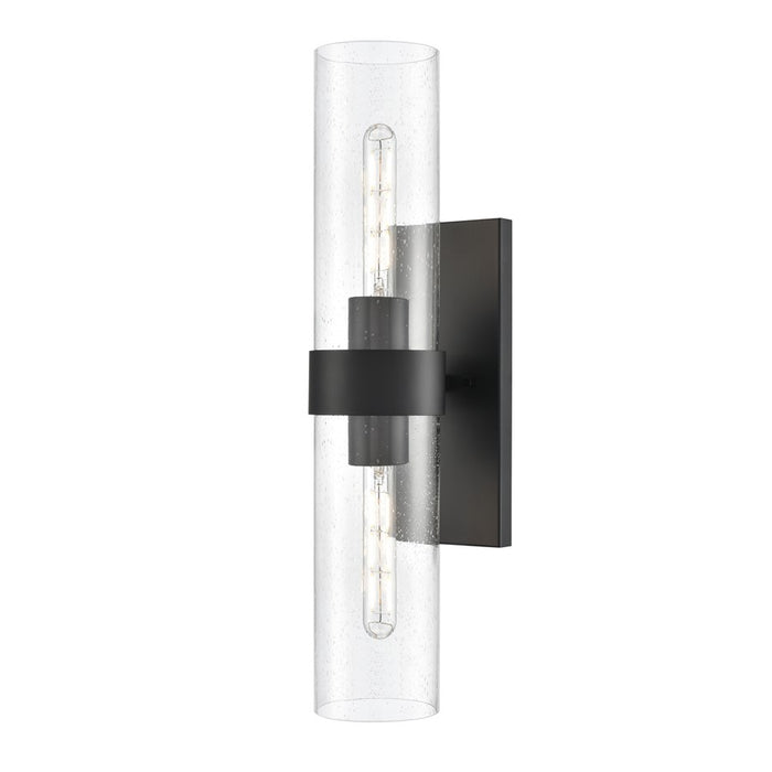 Millennium Lighting Jamison 2Lt 23" Wall Sconce, Black/Clear Seeded - 15102-MB