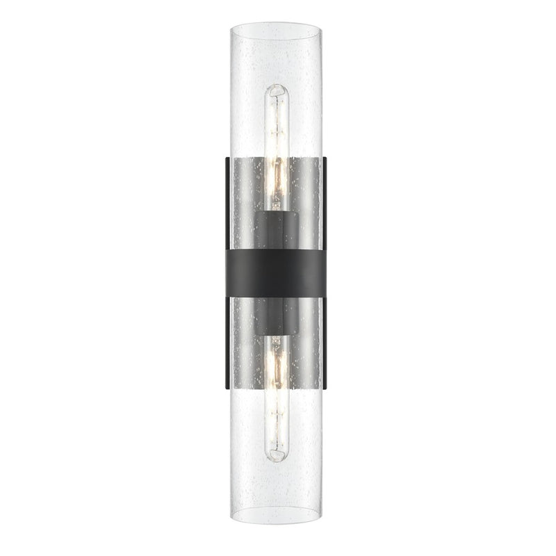 Millennium Lighting Jamison 2Lt 23" Wall Sconce, Black/Clear Seeded