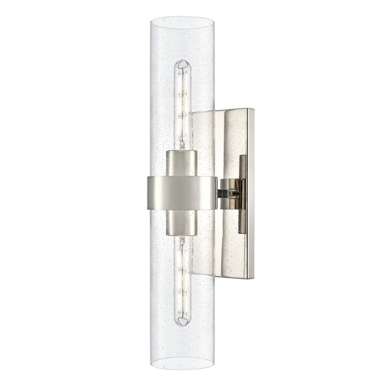 Millennium Lighting Jamison 2Lt 23" Wall Sconce, Nickel/Clear Seeded - 15102-PN