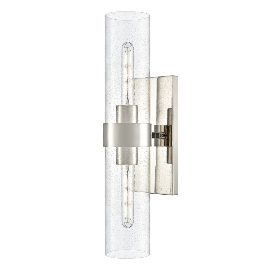 Millennium Lighting Jamison 2Lt 23" Wall Sconce, Nickel/Clear Seeded - 15102-PN