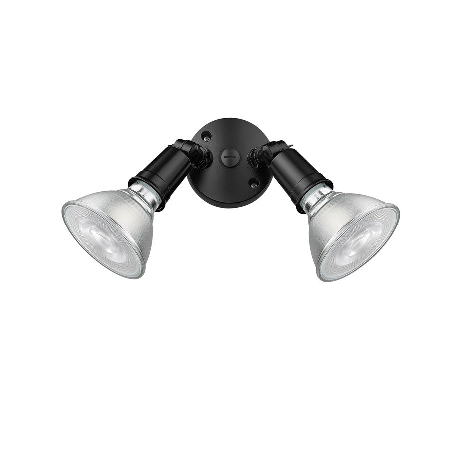 Millennium Lighting 2Lt 5" Security Flood Light, Black/Black - 16002-PBK