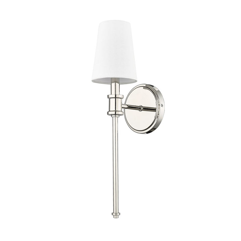 Millennium Lighting Adorra 1Lt Wall Sconce, Polished Nickel/Linen